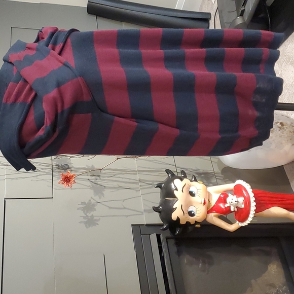 Ann Taylor Large Stripe Crewneck Cardigan - Picture 5 of 8